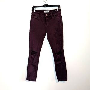 DL1961 Margaux Instasculp Ankle Skinny Jeans - Wine Color.